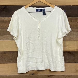 Vintage 90s Women’s Cream Tee Shirt Top